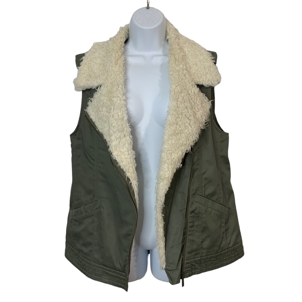 SANCTUARY Armina Sherpa Lined Zip Vest Sz M